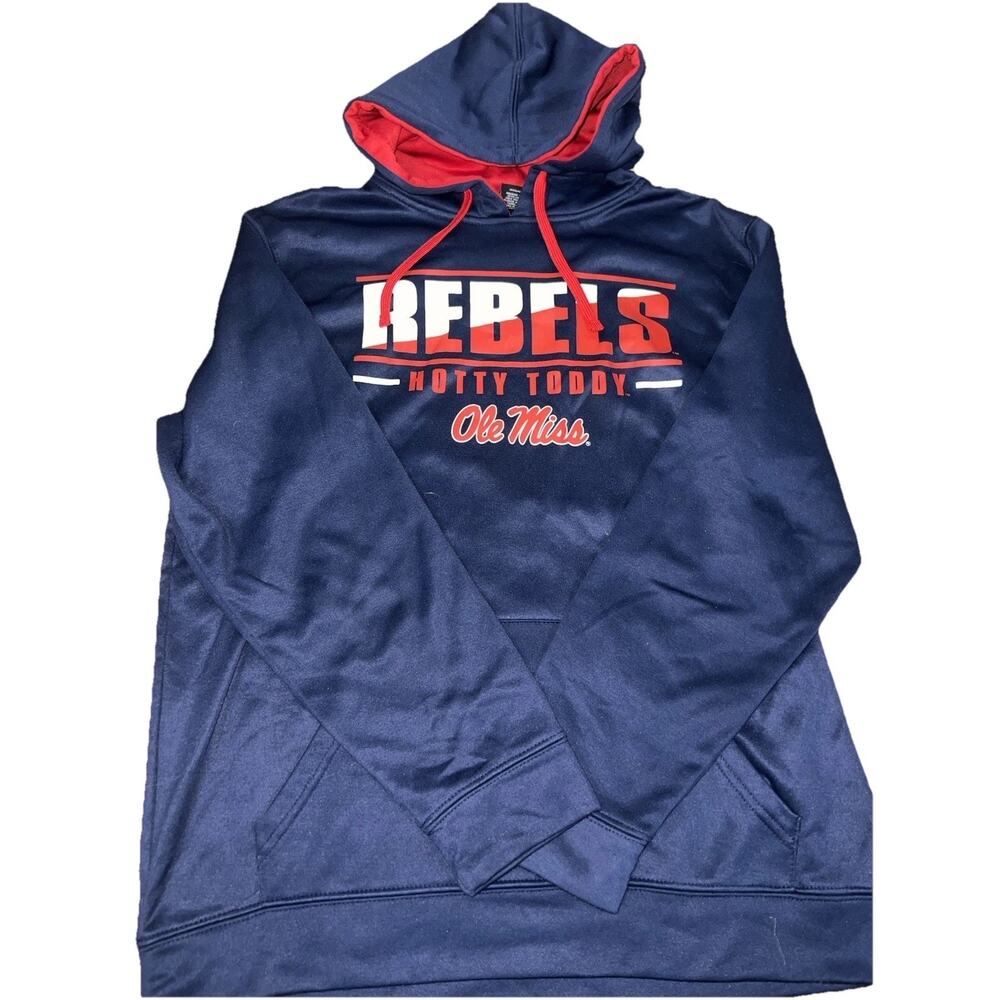 Colosseum Ole Miss Rebels‎ Hotty Toddy Hoodie Mens Large Navy Blue Pullover